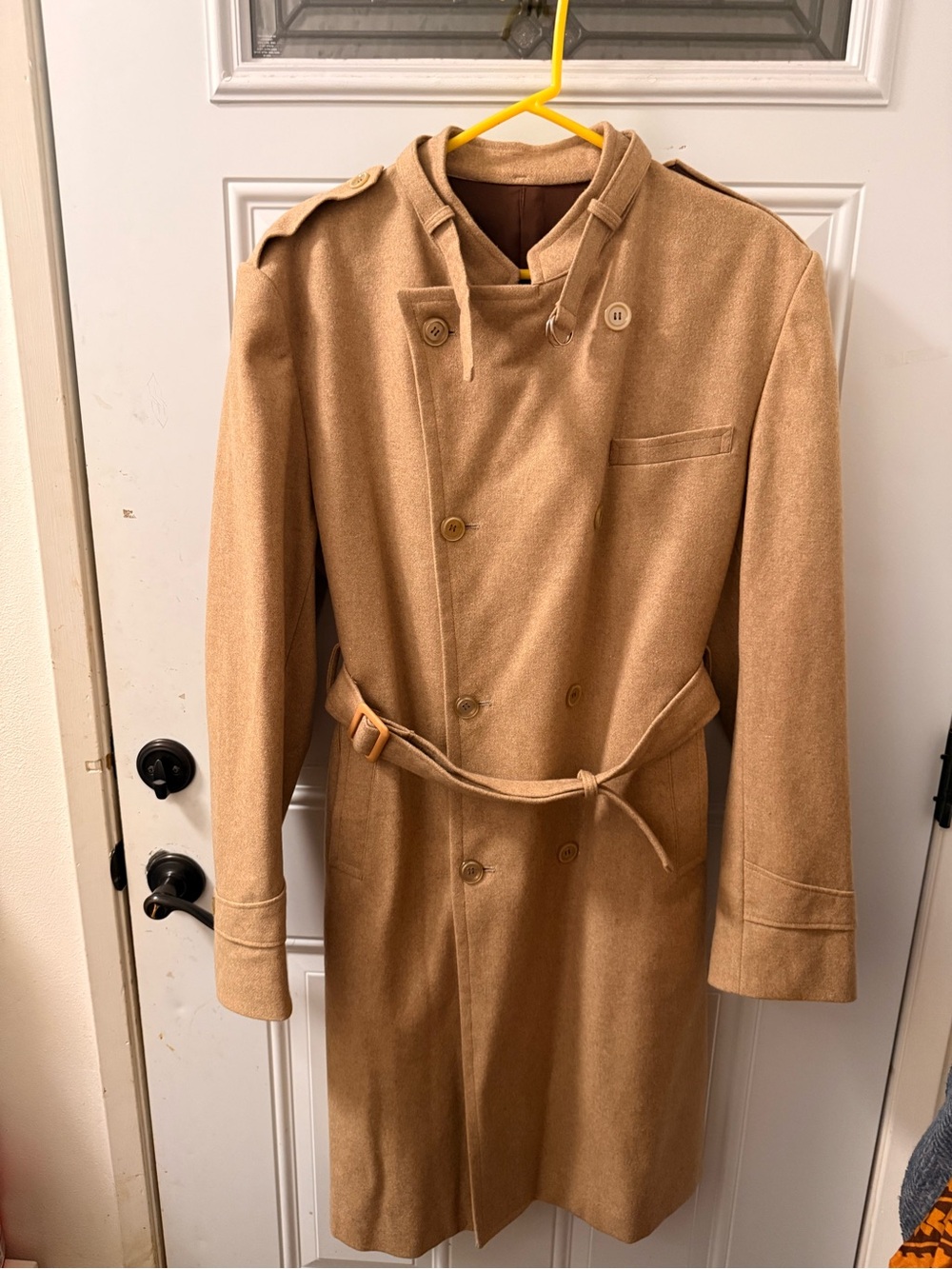 Vintage Men’s Hamilton Camel Double-Breasted Trench Coat with Belt